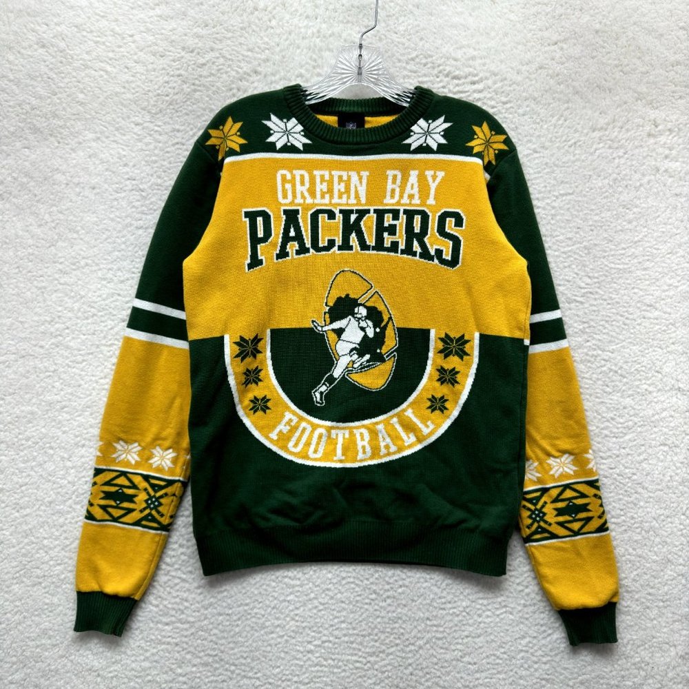 Green Bay Packers Ugly Christmas Sweater Mens M Medium NFL Team Apparel Pullover